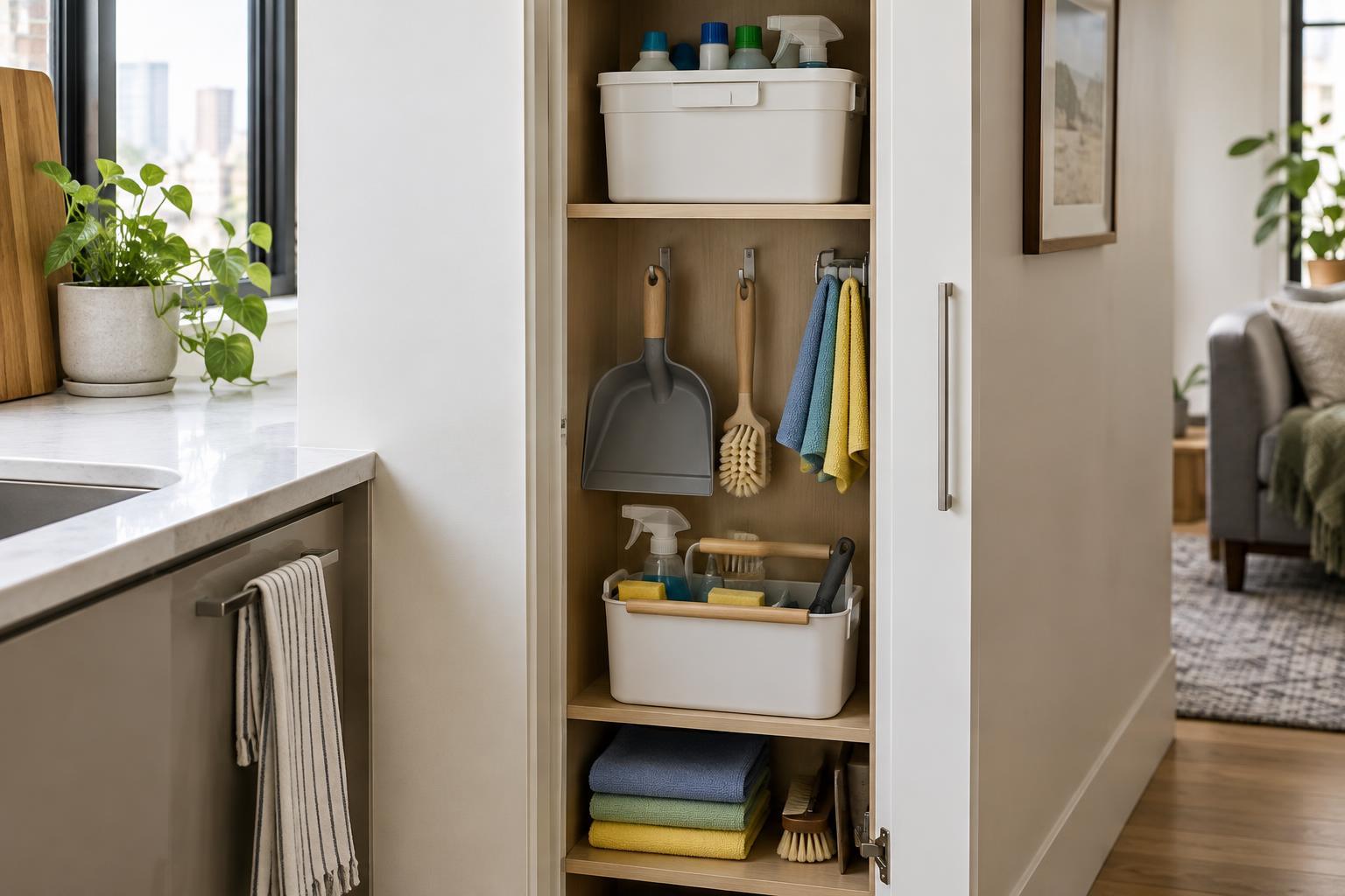 How to Keep Cleaning Supplies Accessible and Safly Stored in a Small Home